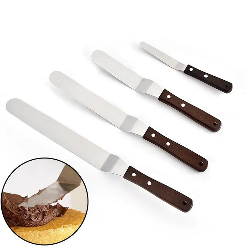 Offset Spatula Set - 4/6/8/10 بوصة الفولاذ المقاوم للصدأ كعكة