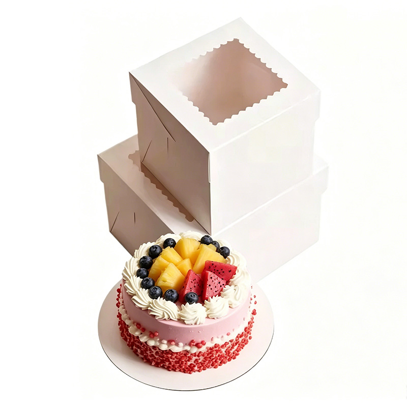 Kitchen Baking Organization - 2/4/6 قطع صناديق مخبوزات بيضاء بنافذة،