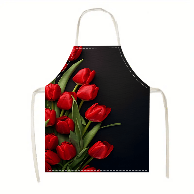 Kitchen Baking Background - 1 قطعة مريلة من الكتان بتصميم