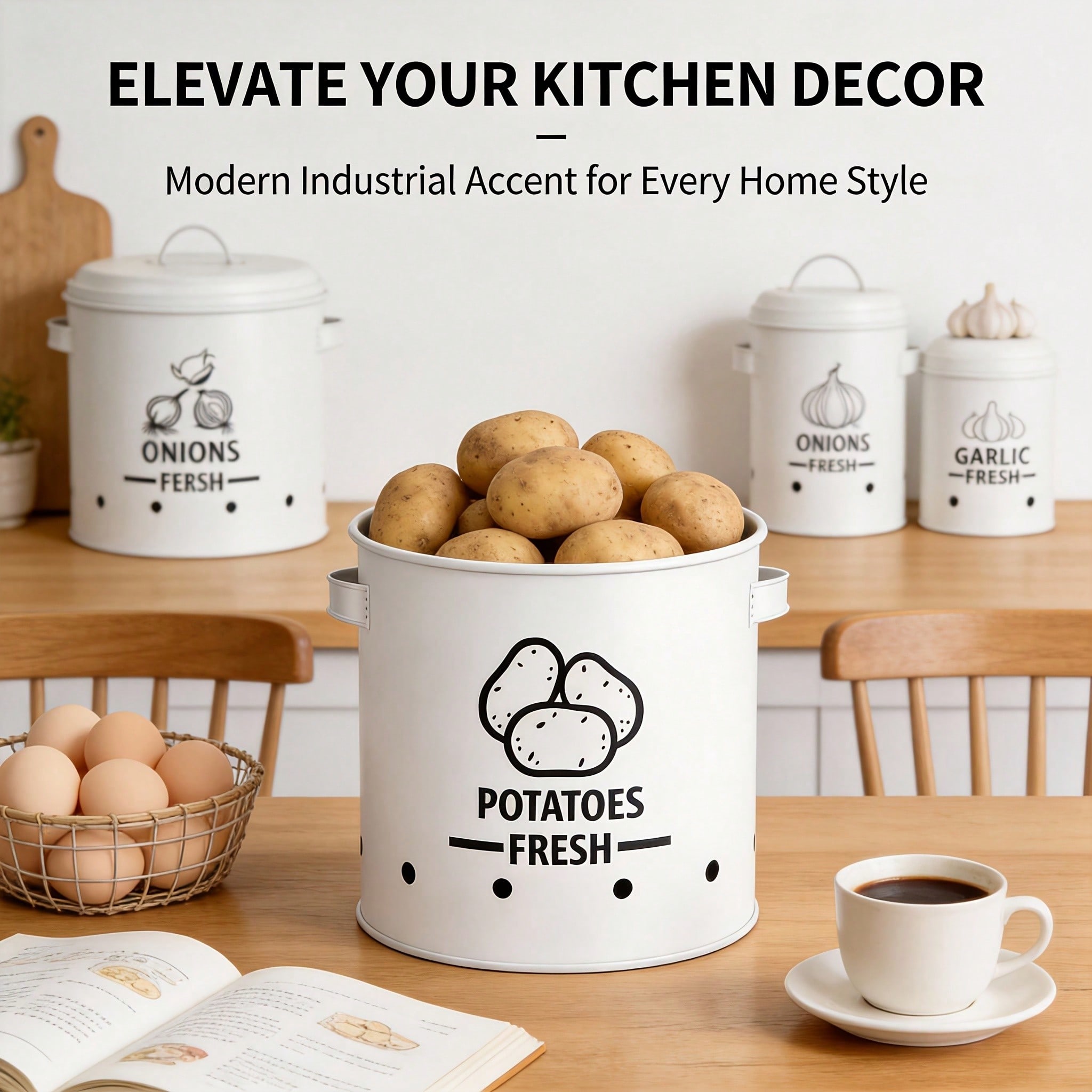 مجموعة صناديق تخزين للبطاطس وا - مراجعة Kitchen Baking Organization وسعره
