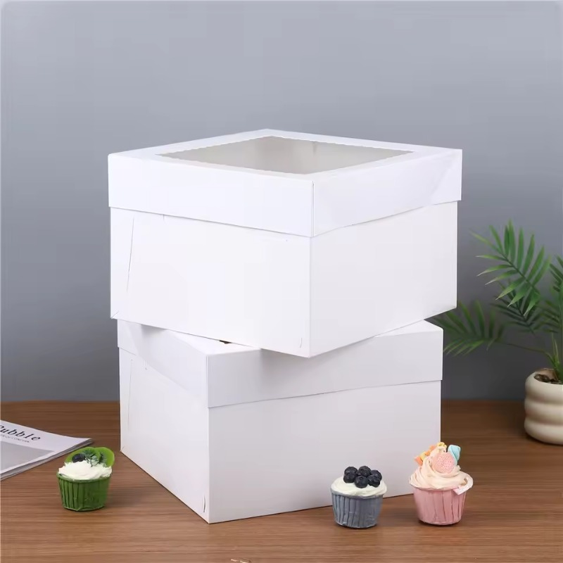 2/4/6 قطع صناديق مخبوزات بيضاء - مراجعة Kitchen Baking Organization وسعره