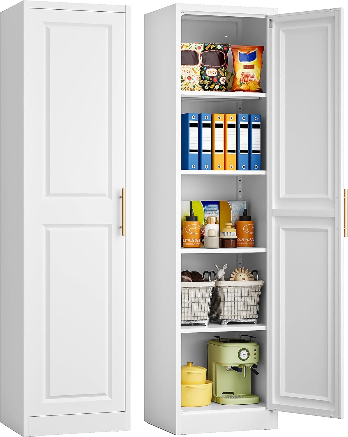 خزانة تخزين طويلة ورفيعة بباب  - مراجعة Kitchen Baking Organization وسعره