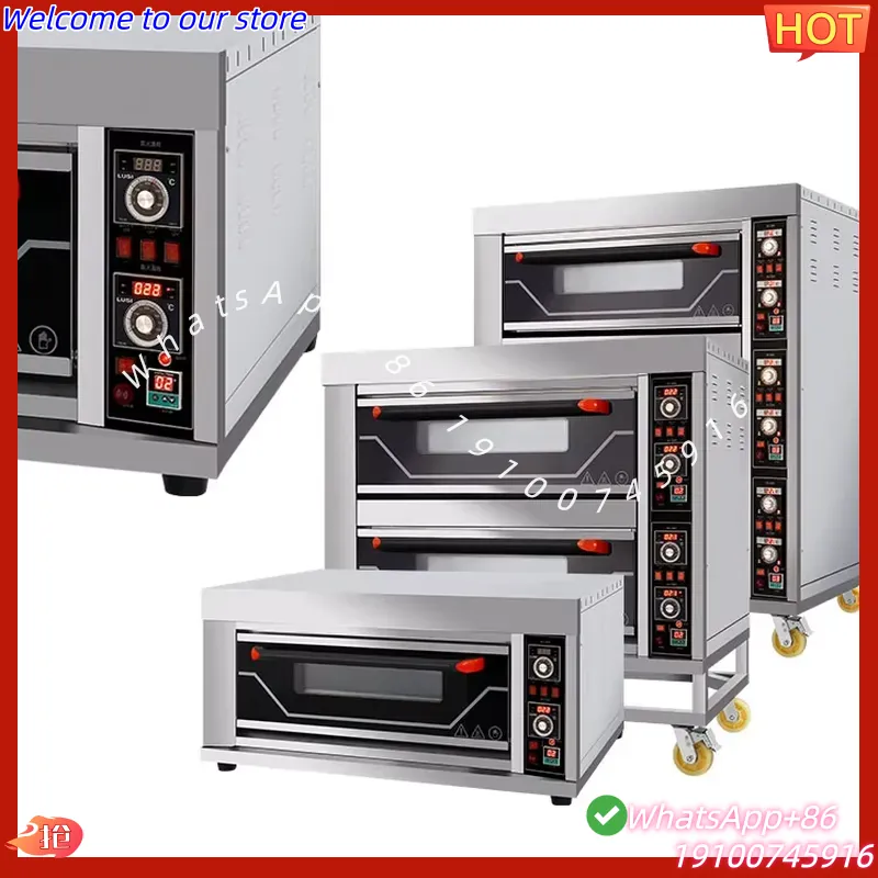 فرن بيتزا كهربائي صناعي مزدوج  - مراجعة Commercial Kitchen Baking Oven وسعره